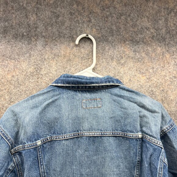 Ralph Lauren Denim Jacket Women Large Blue Jean Button Down Vintage Distressed - Picture 9 of 12